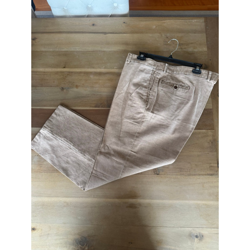 Corneliani Beige Cotton Linen Trousers Men's Size 60